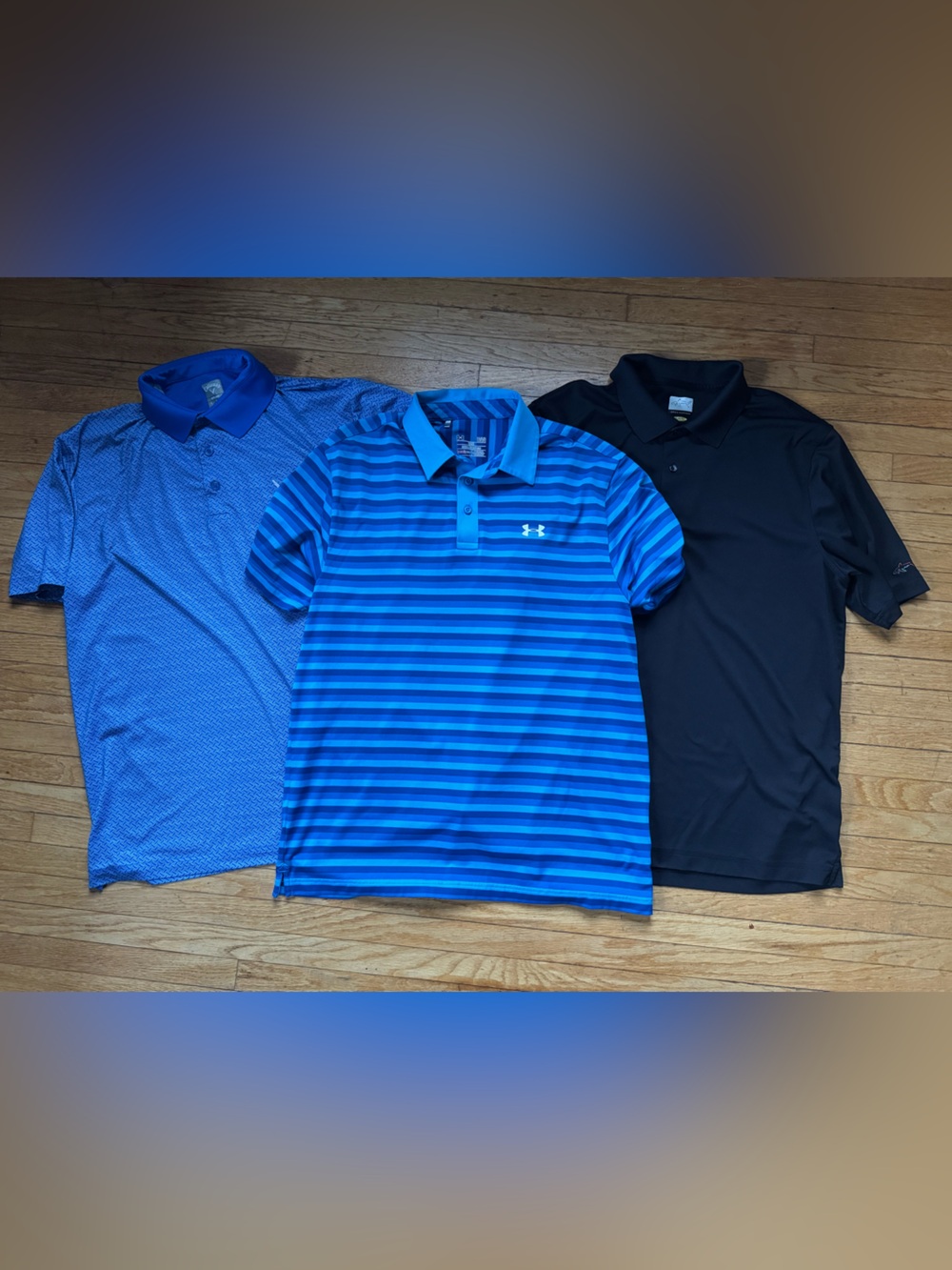 Lot of 3 Mens Golf Polos Shirt Size Large - Callaway, Under Armour, Greg Norman